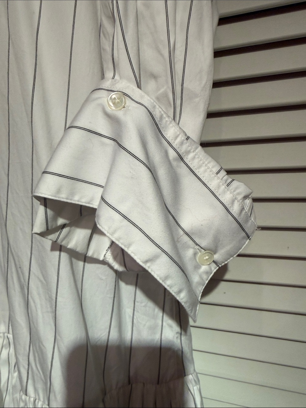 Madewell White Dress with Thin Gray Pinstripes - Picture 3 of 5